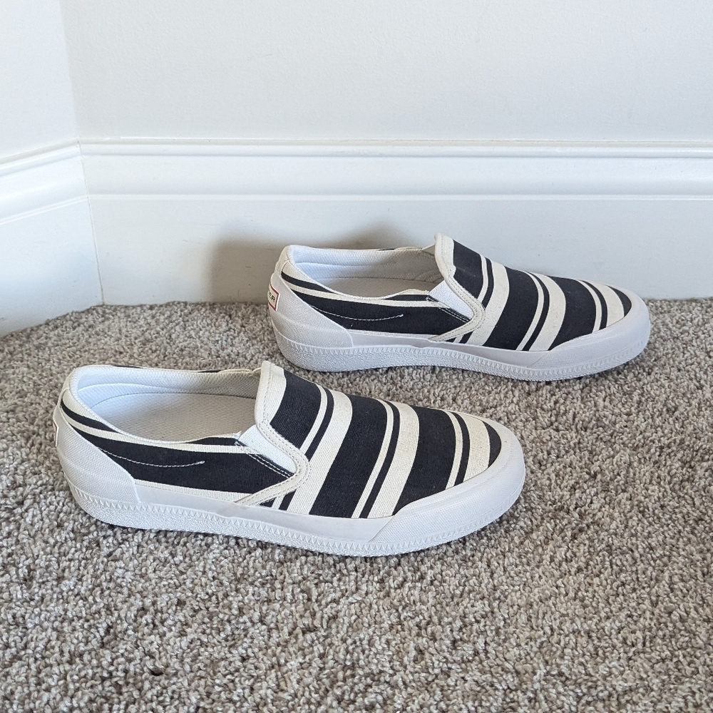 Hunter Garden Stripe Plimsoll Slip On Deck Shoe sz 8